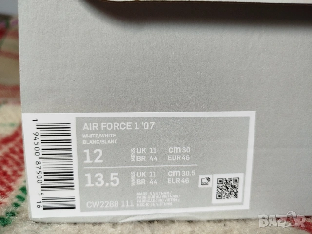EU 46 Nike Air Force 1 Мъжки Спортни Обувки Кецове Маратонки, снимка 8 - Маратонки - 54661439