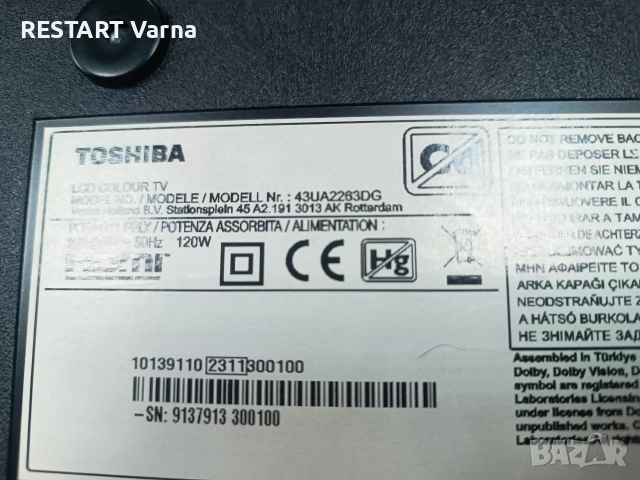 TOSHIBA 43UA2263DG за части
