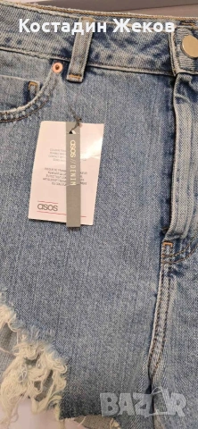  Нови със етикет. Дамски оригинални къси панталонки дънкови. ASOS DENIM , снимка 3 - Къси панталони и бермуди - 54895661