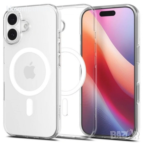 Оригинален кейс Spigen Liquid Crystal MagSafe, За iPhone 17 (6.3), Прозрачен и Протектор