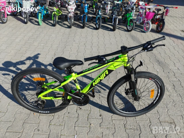 BG Алуминиев велосипед 24" NINJA жълт, снимка 3 - Велосипеди - 54334817