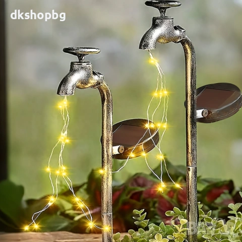 5006 Декоративна светеща чешма от ковано желязо с LED нишки и метална кофа-саксия, снимка 3 - Други стоки за дома - 54631089