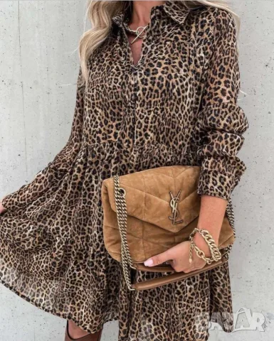 Нова дамска рокля SHEIN LUNE Leopard Print М-Л, снимка 3 - Рокли - 55320956