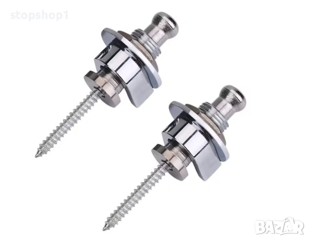 Комплект от 2 ключалки за каишка за китара, неплъзгащи се бутони, система за поддържане на каишка, снимка 5 - Китари - 53998513