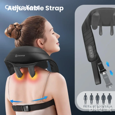 Безжичен, преносим 4D Shiatsu масажор, снимка 9 - Масажори - 54855506