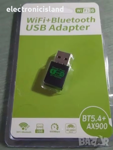 Безжичен адаптер Wifi 6 + Bluetooth 5.4, USB, 900Mbps, 2.4/5.8Ghz за лаптоп, компютър, снимка 8 - Мрежови адаптери - 41786780