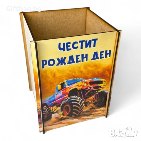 Дървена кутия тип кашпа с UV печат – различни дизайни, снимка 2 - Декорация за дома - 54344623