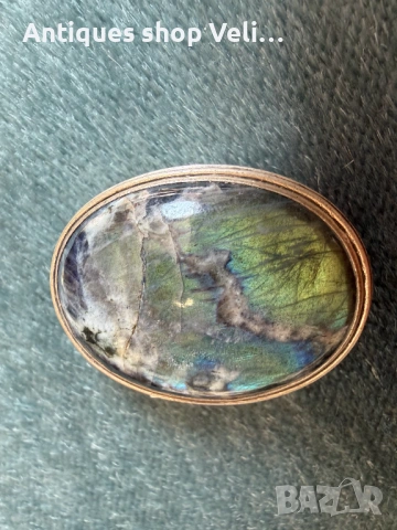 Сребърна кутийка за бижута с лабрадорит №8024 , снимка 2 - Други ценни предмети - 53973638