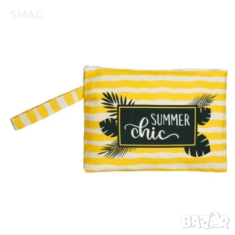 Несесер плик от плат с жълто райе Summer Chic 30x22cm_1237030
