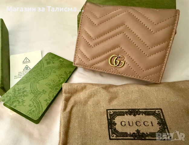 Дамски портфейл Gucci естествена кожа пълен комплект, снимка 8 - Портфейли, портмонета - 54173716