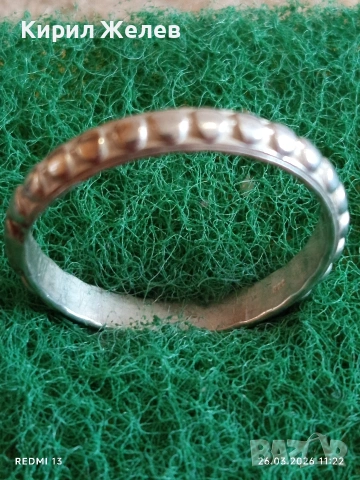 Винтидж сребърен пръстен тип халка орнаментиран стилен дизайн 41459, снимка 2 - Пръстени - 53982174