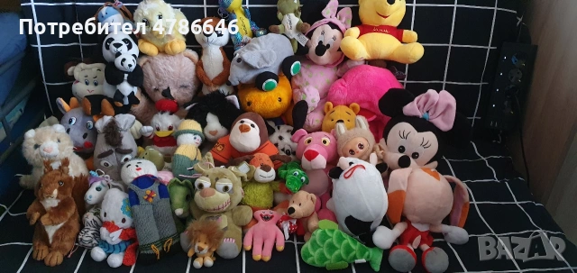 Голям лот плюшени играчки лябубу, мини маус, Шрек и др