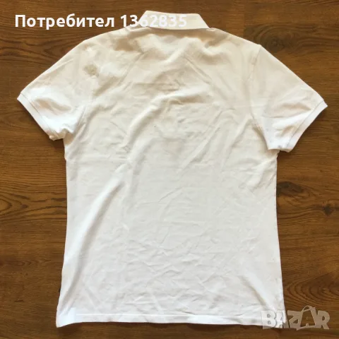 НОВА оригинална мъжка памучна бяла поло тениска с яка CAVALLARO NAPOLI размер L от Италия, снимка 9 - Тениски - 55559602