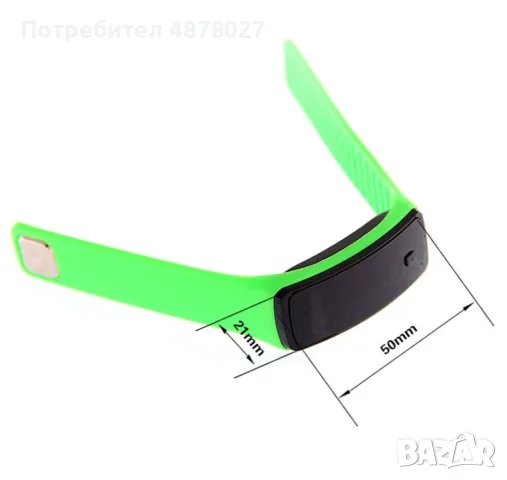 Спортен унисекс LED часовник-гривна бърз бутон за управление  ЧЕРЕН", снимка 3 - Смарт гривни - 55424815