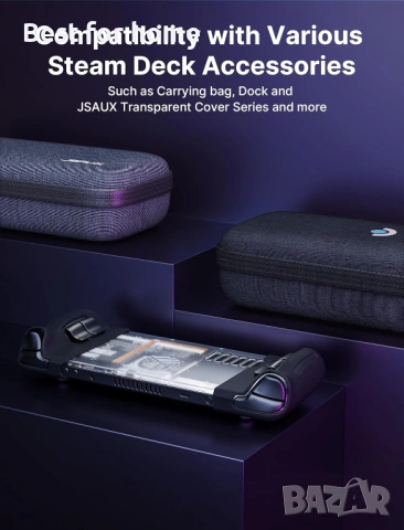 Силиконов калъф за защита на ръкохватката за Steam Deck - Комплект GripSkin & GripArmor, снимка 7 - Аксесоари - 54378556