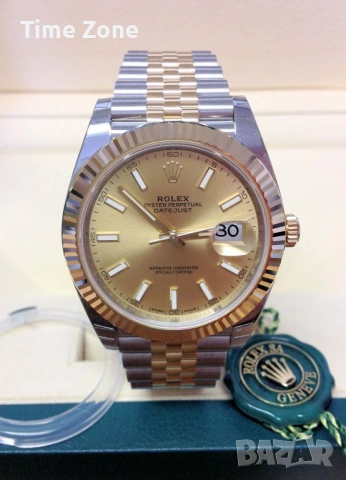Rolex Datejust 41mm Two-Tone Rose Gold Wimbledon Dial Automatic Различни Варианти, снимка 13 - Мъжки - 54051793