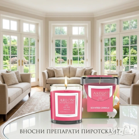 AREON Home Perfumes Lily of the Valley Ареон Ароматна свещ Момина сълза 120 г.