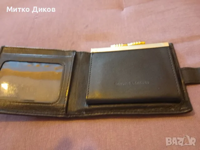 Guy Laroche Марков портфейл нов естествена кожа телешки бокс нов унисекс 105х 90 мм, снимка 4 - Портфейли, портмонета - 55300299