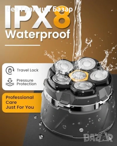 Нова Електрическа самобръсначка за плешиви 6D мокро сухо бръснене мъж, снимка 3 - Електрически самобръсначки - 53961881