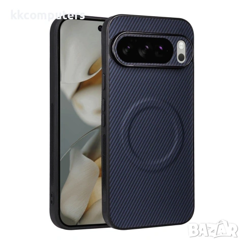 Google Pixel 10 Pro XL Калъф - PC+TPU+Кожа, Карбон, Метален пръстен, 4 цвята, снимка 2 - Калъфи, кейсове - 55115247