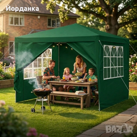 Просторна градинска шатра - стабилна конструкция и водоустойчива рамка, снимка 3 - Градински мебели, декорация  - 54525987