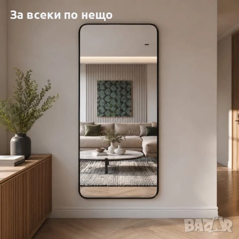 Правоъгълно стеннo огледало с черна метална рамка 40×150 см Код P2737