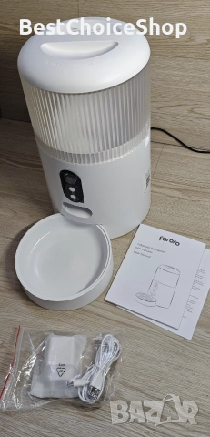 Faroro автоматична хранилка за котки с камера 3MP HD видео – WiFi контрол, снимка 2 - За котки - 55125754