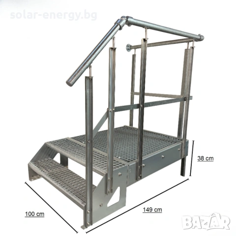 Метално стълбище с площадка 2 стъпала | Свободностоящо | Поцинковано, снимка 3 - Други - 54236117