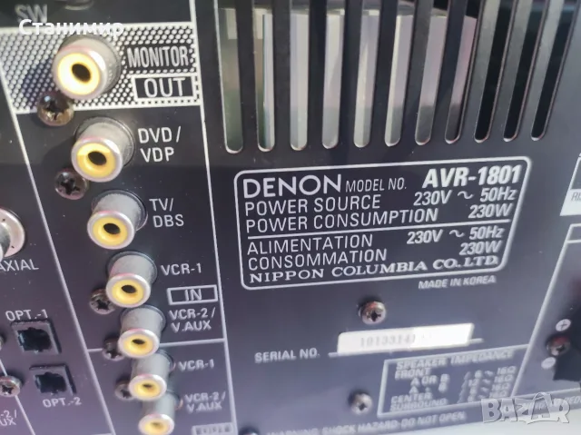 Ресивър за домашно кино Denon AVR-1801 (с дистанционно и инструкция) – Топ състояние!, снимка 2 - Ресийвъри, усилватели, смесителни пултове - 55661322