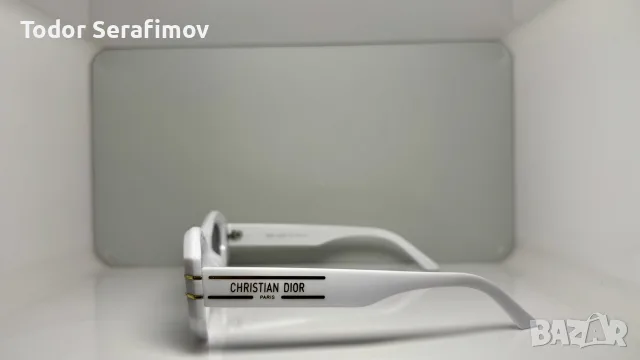 Слънчеви очила Christian Dior CDX / Oval – Бели / Златисти детайли, снимка 2 - Слънчеви и диоптрични очила - 55611903