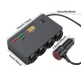 Разклонител за запалка 12V/24V 120W с 4 гнезда USB Type-C и волтметър, снимка 2