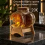 Стъклено буре с кранче 3L и дървена стойка, снимка 1