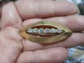 Ретро бронзова брошка  с камъни , снимка 4