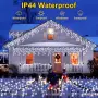 320 LED коледни светлини тип „ледуни“, 10 м с таймер и 8 режима, студено бяло, снимка 7