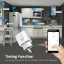 Смарт WiFi контакт 20A 4400W Tuya – Мониторинг на консумацията, Alexa, Google Home, Таймер 10316, снимка 10
