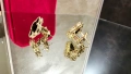 Van Cleef & Arpels VCA Gold Black Onyx Vintage Alhambra Clips Дамски Обеци, снимка 5
