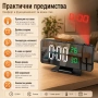 LED електронен настолен часовник с проектор температура влажност будилник за спалня дигитален USB, снимка 3