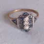 Уникален лот от пръстени със сапфири. Сребро с позлата., снимка 2