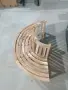 Пейка от тиково дърво, полукръг, снимка 3