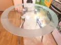 Стъклена кръгла трапезна маса , снимка 1