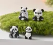 4 вида малки панди панда пластмасови фигурки за игра и украса декорация торта и др., снимка 5
