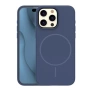 Кейс Silicone Thin Mag за iPhone 16 Pro (6.3), тъмносин и Протектор, снимка 1
