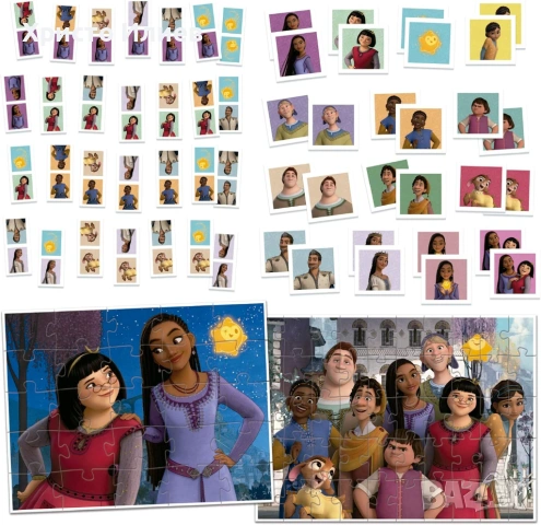 Детски пъзел Educa 4 в 1 - Желание Disney Wish домино съвпадение, снимка 2 - Игри и пъзели - 54222136