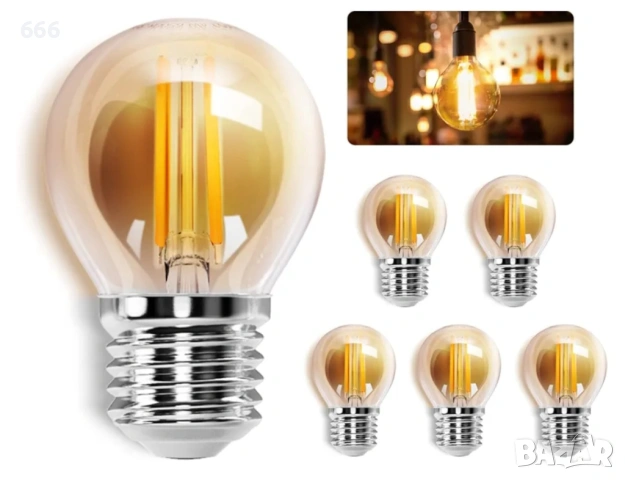 6 броя LED крушка Aigostar E27 Vintage 35 W 2200к, снимка 7 - Друга електроника - 54633689