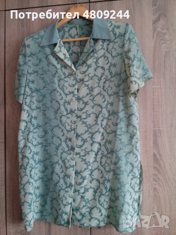 Зелено дълго копринено сако - къс ръкав №54, снимка 3 - Сака - 54328682