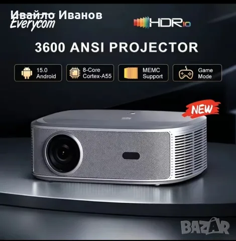 домашно кино, проектор Everycom HQ11W Android 15, снимка 6 - Плейъри, домашно кино, прожектори - 55586780
