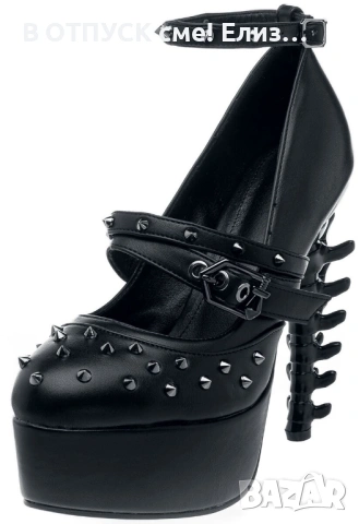 "Gothic Pumps" High Heel black by Ocultica Spine Гигър, готик+подарък!к обувки на висок ток