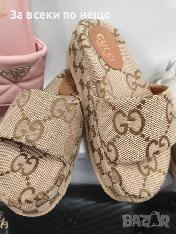 Gucci Дамски Бежови Чехли На Платформа Код A1743