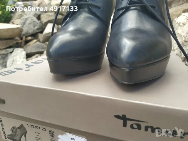 Tamaris кожени обувки с висок ток – №40  45€, снимка 9 - Дамски обувки на ток - 55663582