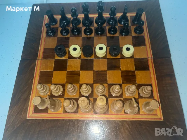 Голям Шах с бакелитов фигури, снимка 7 - Други спортове - 55425013